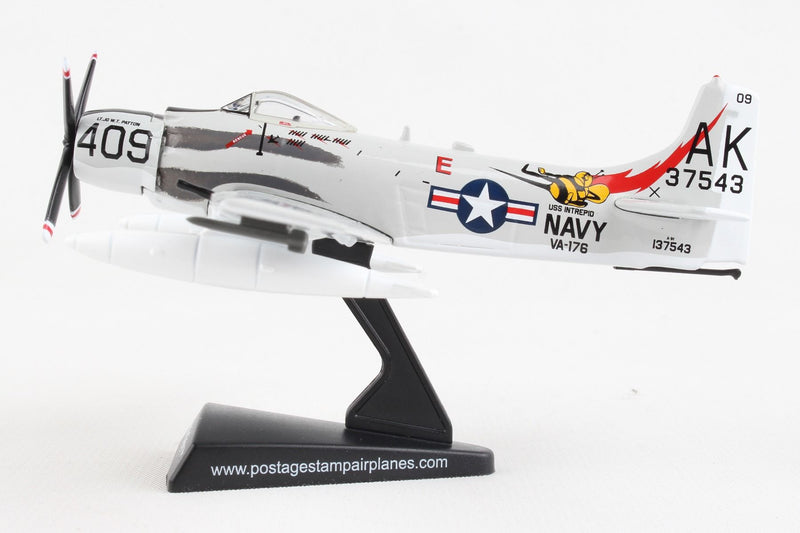 Douglas A-1 Skyraider U.S. Navy “Papoose Flight” 1/110  Scale Model Left Side View