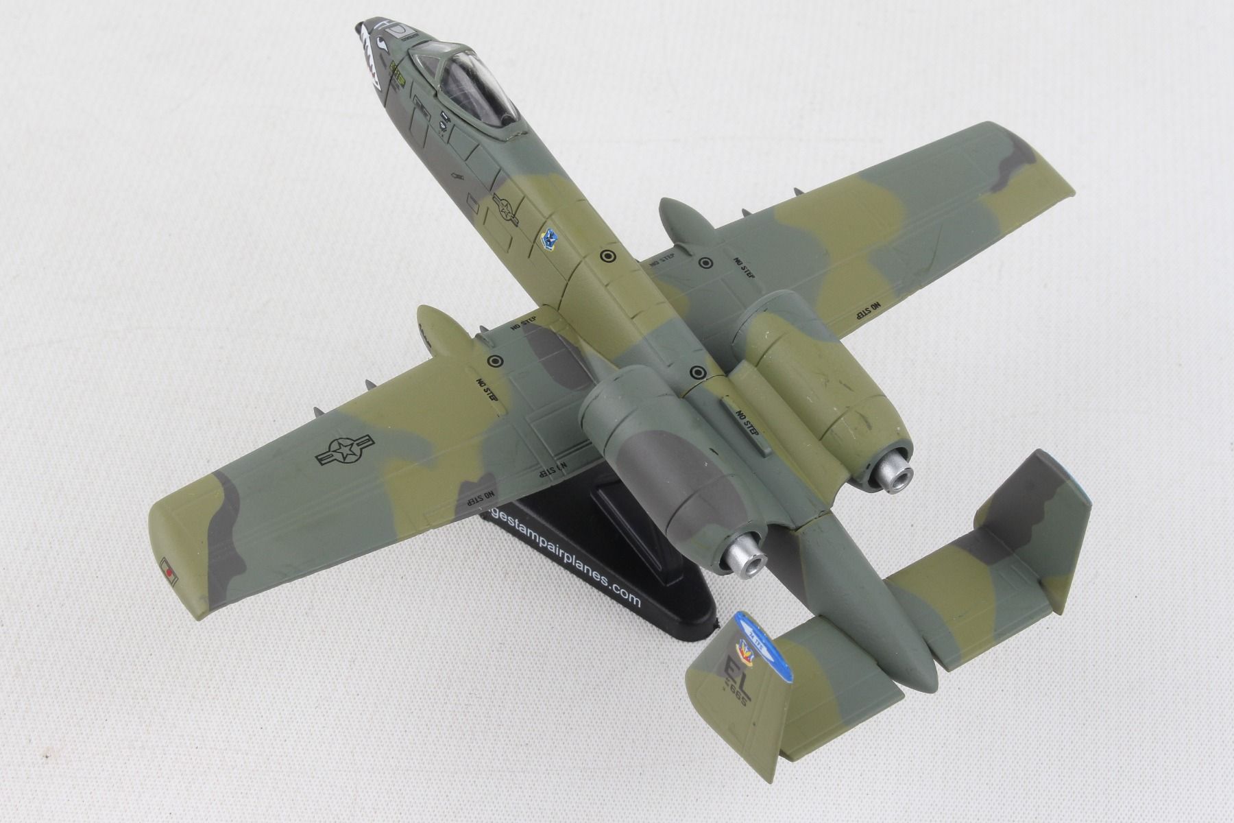 Fairchild Republic A-10A Thunderbolt II (Warthog) 74th FS “Flying Tigers” 1990, 1:140 Scale Diecast Model Left Rear View