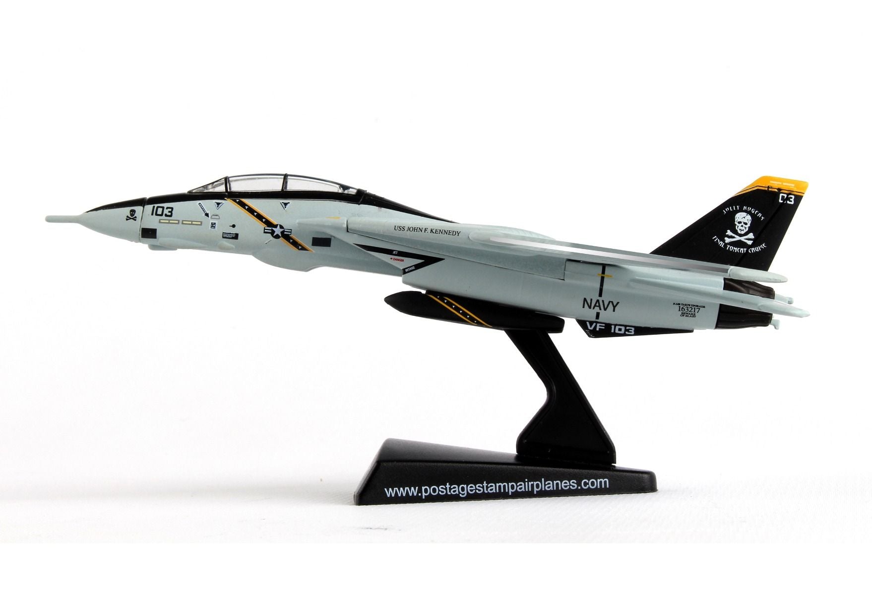 Grumman F-14 Tomcat VF-103 Jolly Rogers 1/160 Scale Model Left Side View