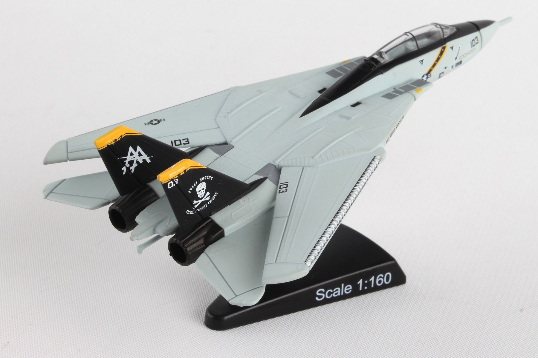 Grumman F-14 Tomcat VF-103 Jolly Rogers 1/160 Scale Model Right Rear View