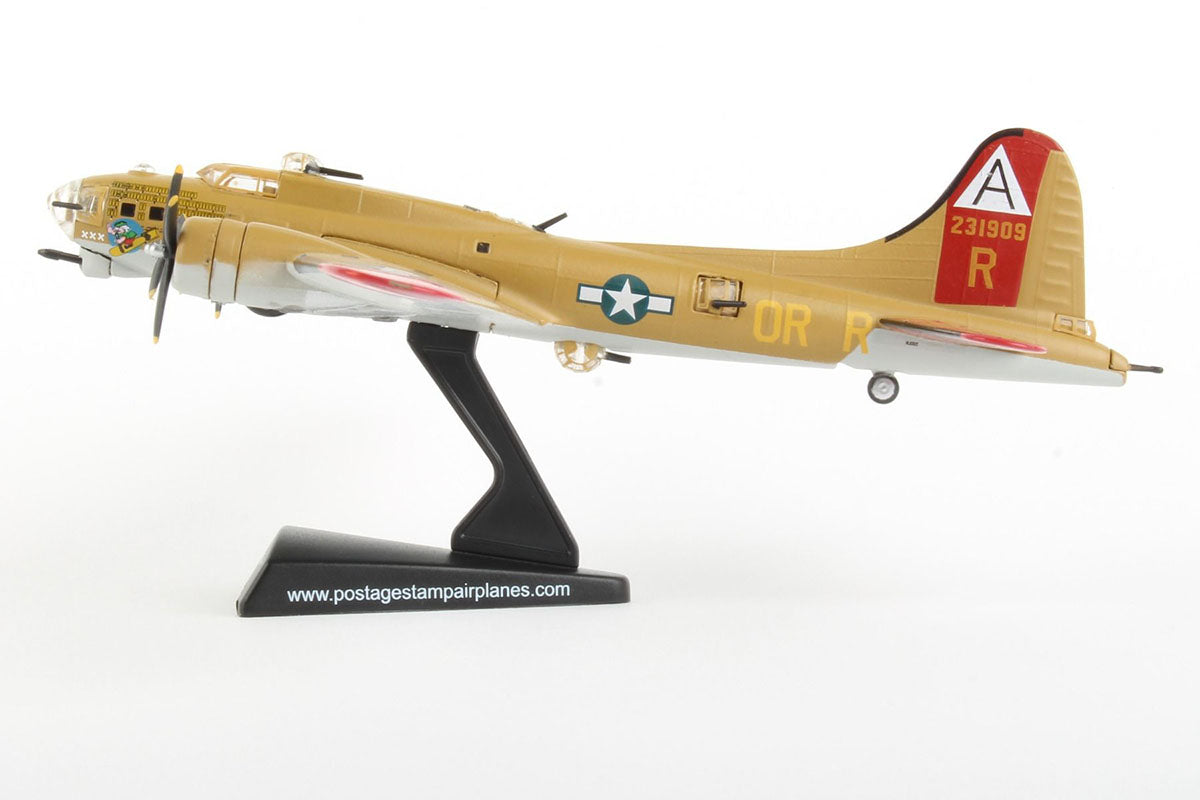 Boeing B-17G Flying Fortress “Nine-O-Nine” 1:155 Scale Diecast Model By Daron Postage Stamp Left Side View