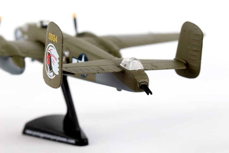 North American B-25J Mitchell “Betty’s Dream” 1:100 Scale Diecast Model Tail Close Up
