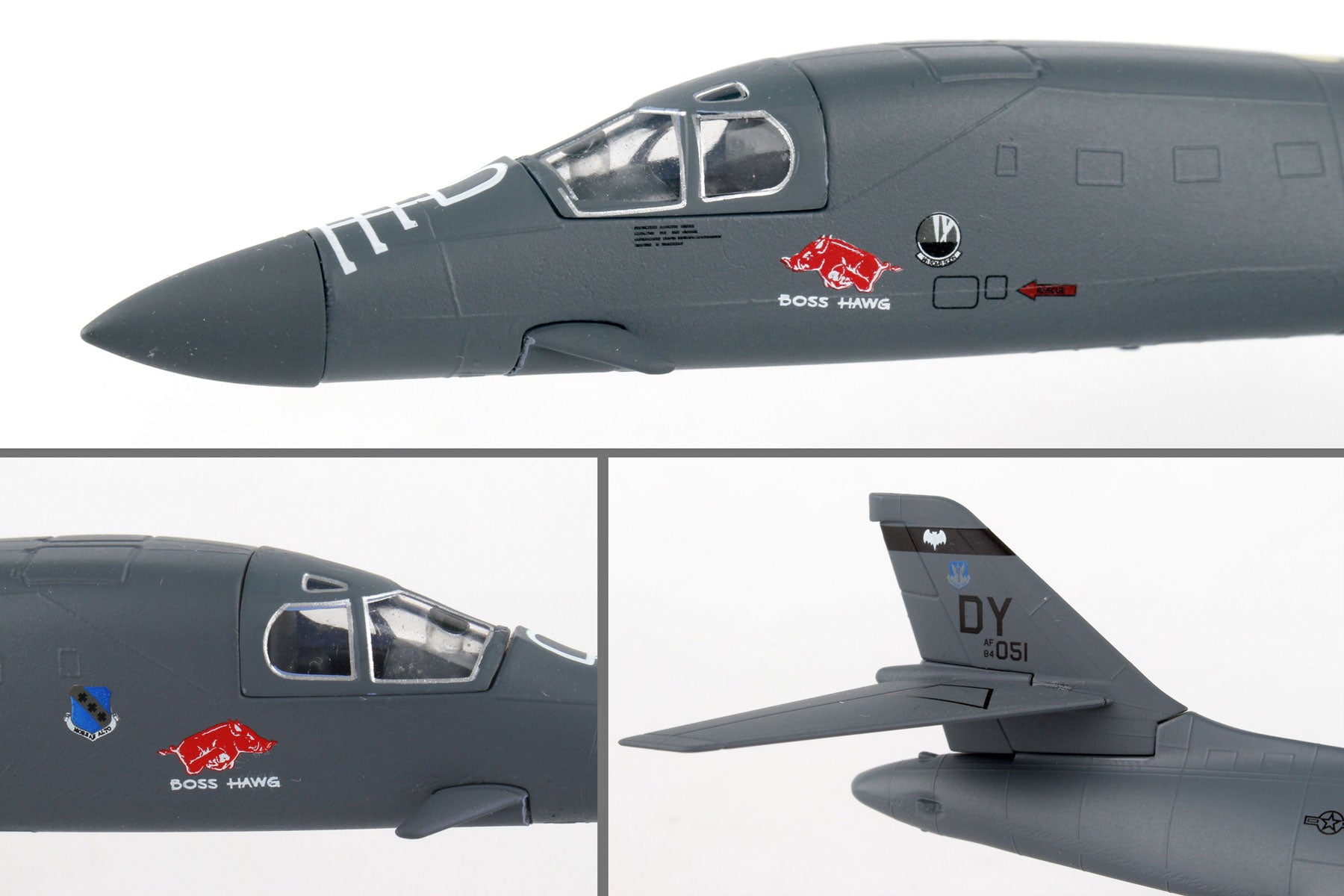 Rockwell International (Boeing) B-1B Lancer “Boss Hog” 1:221 Scale Diecast Model Close Ups