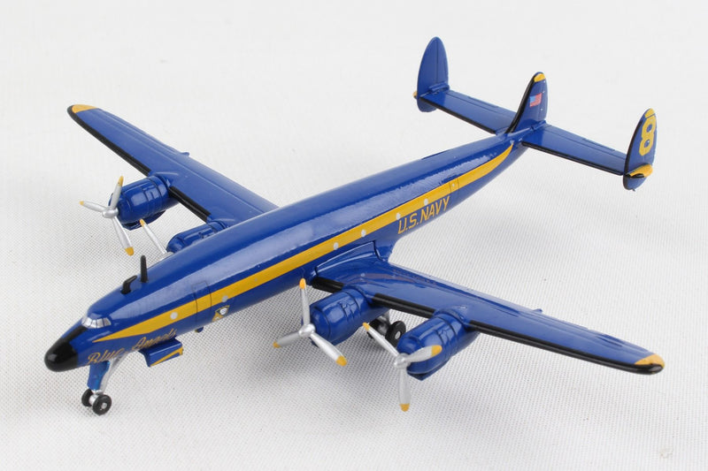 Lockheed C-121J (L-1049) Super Constellation Blue Angels 1/300 Scale Model Left Front On Ground View