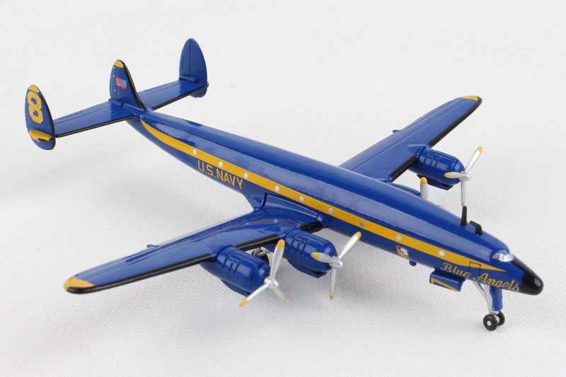 Lockheed C-121J (L-1049) Super Constellation Blue Angels 1/300 Scale Model Right Front On Ground View