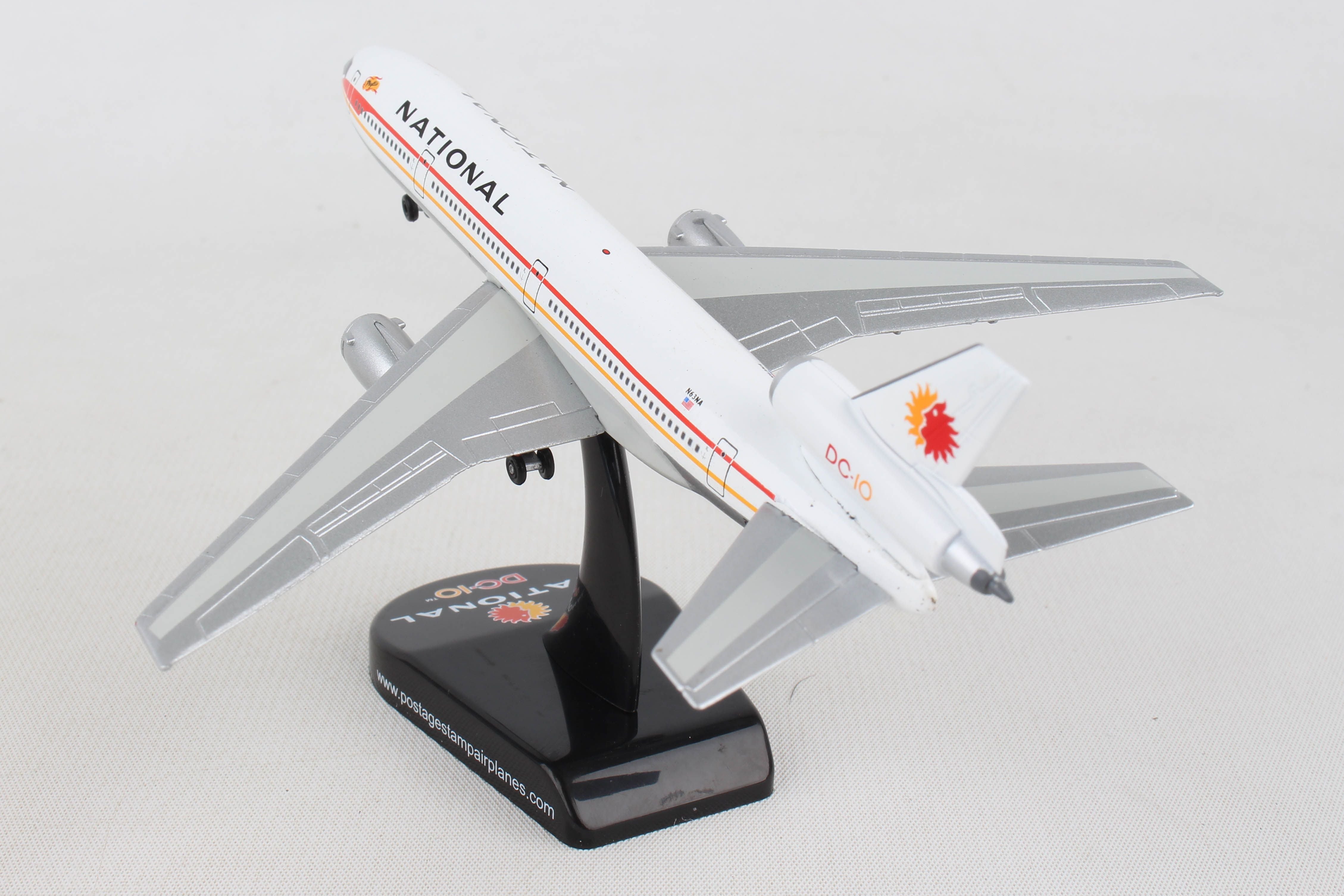 McDonnell Douglas DC-10 National Airlines, 1/400 Scale Diecast Model Left Rear View