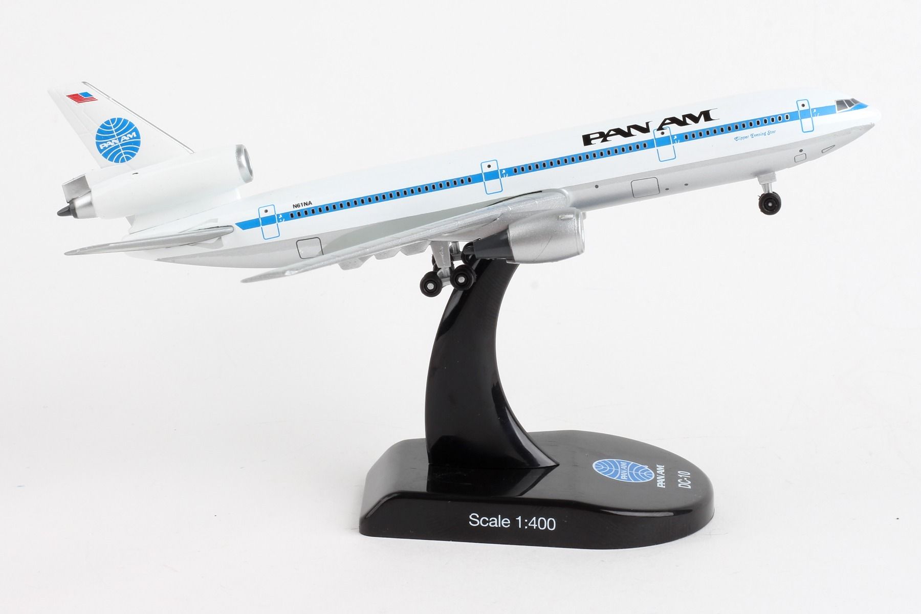 McDonnell Douglas DC-10 Pan Am, 1/400 Scale Diecast Model Right Side View