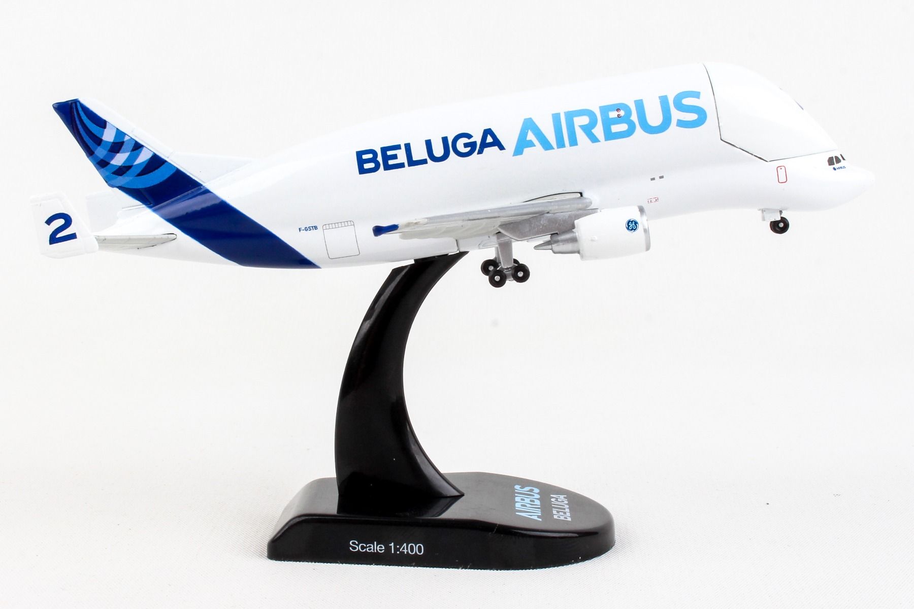 Airbus A300-600ST Beluga #2, 1/400 Scale Diecast Model Right Side View