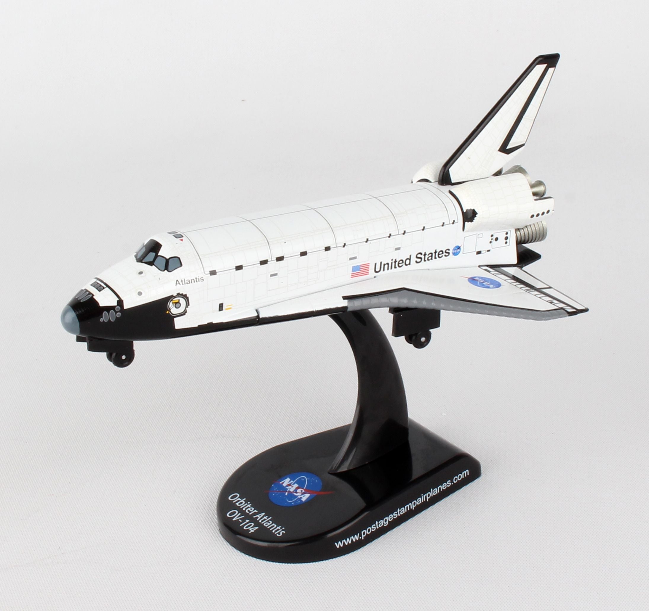 Rockwell International Space Shuttle Orbiter Atlantis 1/300 Scale Model By Daron Postage Stamp