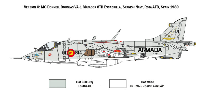 Hawker AV-8A Harrier, 1/72 Scale Model Kit Spanish Navy