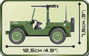 Willys MB ¼ Ton 4 x 4 “Jeep”, 91Piece Block Kit Side View Dimensions