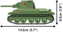 World Of Tanks T-34/76 Tank, 1:48 Scale 268 Piece Block Kit Side View Dimensions