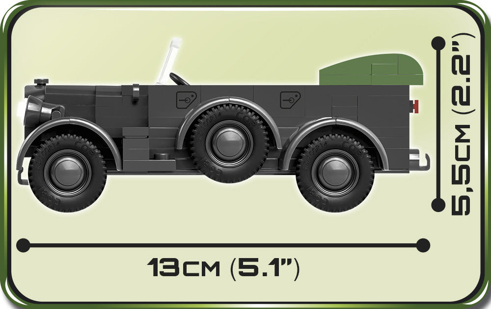 1937 Horch 901, 185 Piece Block Kit Side View Dimensions