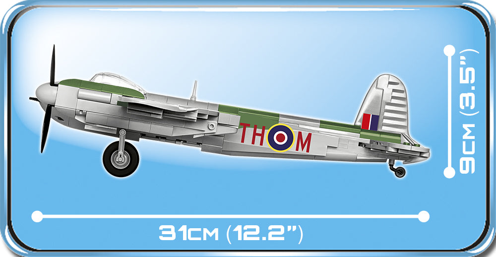 De Havilland Mosquito FB Mk.VI, 452 Piece Block Kit Side View Dimensions