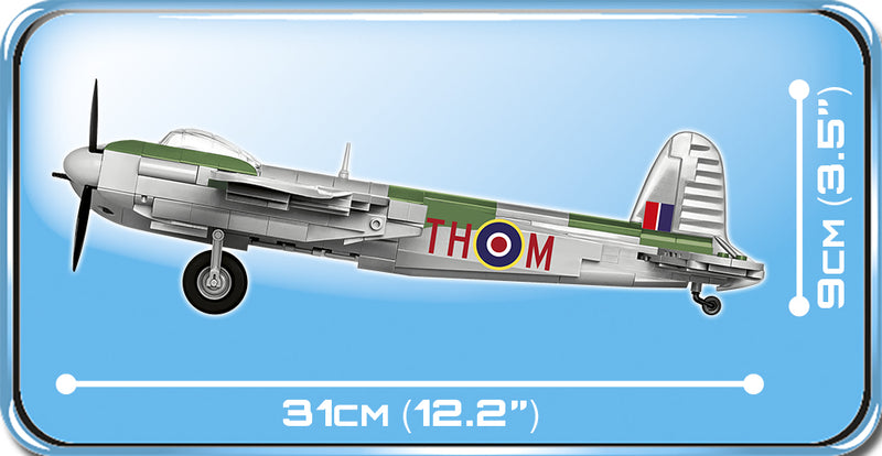 De Havilland Mosquito FB Mk.VI, 452 Piece Block Kit Side View Dimensions