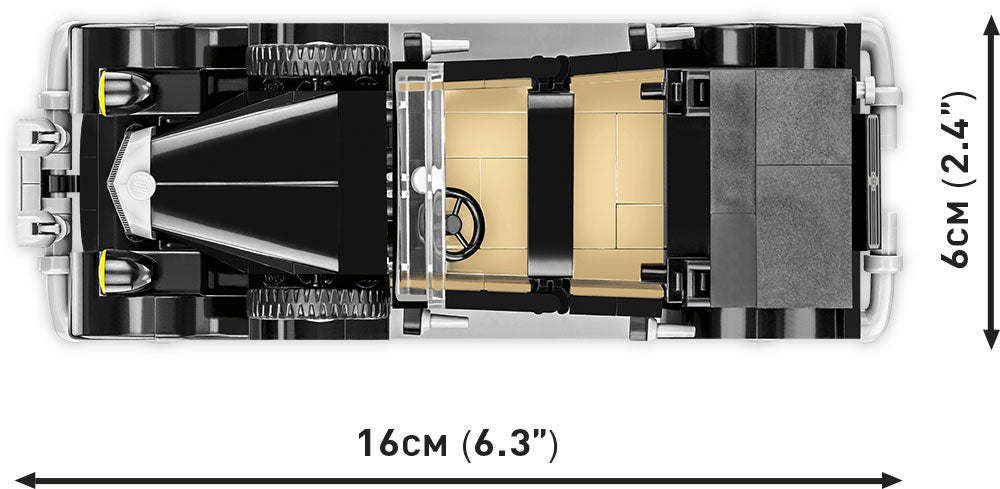 1936 Horch 830 BL Charles De Gaulle’s, 244 Piece Block Kit Top View Dimensions