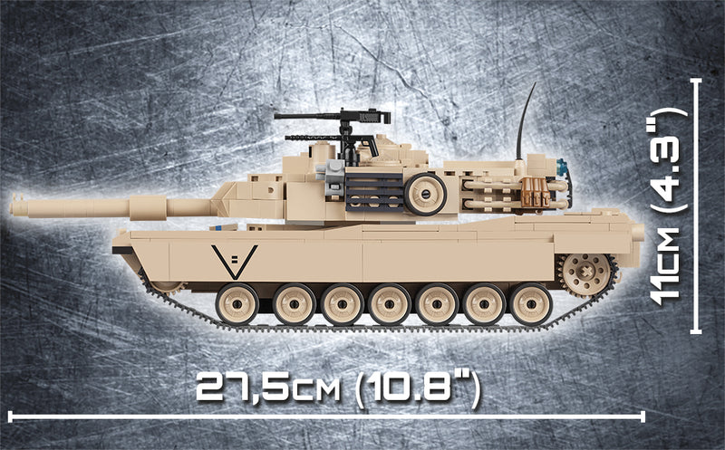 M1A2 Abrams Main Battle Tank, 810 Piece Block Kit By Cobi Side View Dimensions
