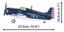 Grumman F4F Wildcat, 1/32 Scale 375 Piece Block Kit Side View Dimensions