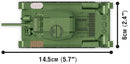 World Of Tanks T-34/76 Tank, 1:48 Scale 268 Piece Block Kit Top View Dimensions