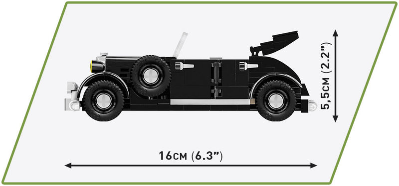 1936 Horch 830 BL Charles De Gaulle’s, 244 Piece Block Kit Side View Dimensions