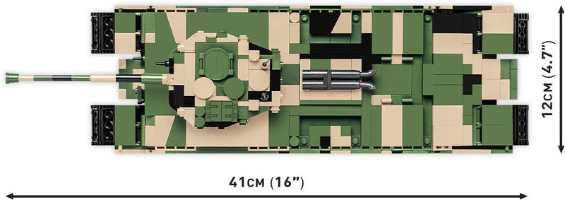 TOG 2 Super Heavy Tank, 1225 Piece Block Kit Top View Dimensions