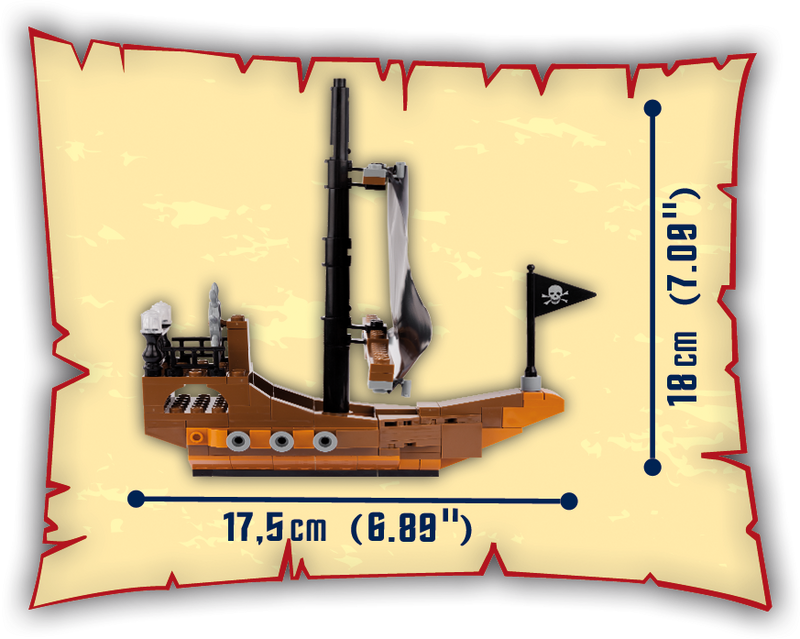 Jack’s Pirate Ship 140 Piece Block Kit Dimensions