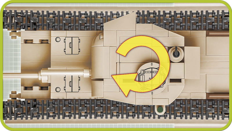A22 Churchill MK. II Tank, 301 Piece Block Kit Top View Detail
