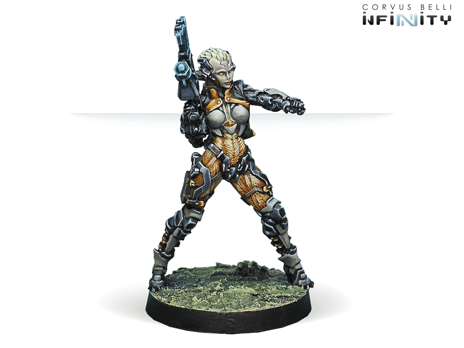 Infinity NA2 Rasail Boarding Team Miniature Game Figures Rasail Spitfire