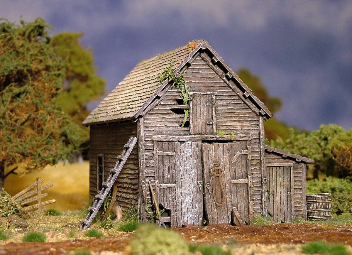 Renedra Ramshackle Barn 28mm Scale Scenery Completed Example