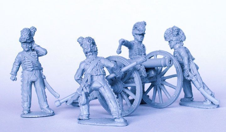 Napoleonic British Royal Horse Artillery 6 Pounder, 28 mm Scale Model Metal Figures