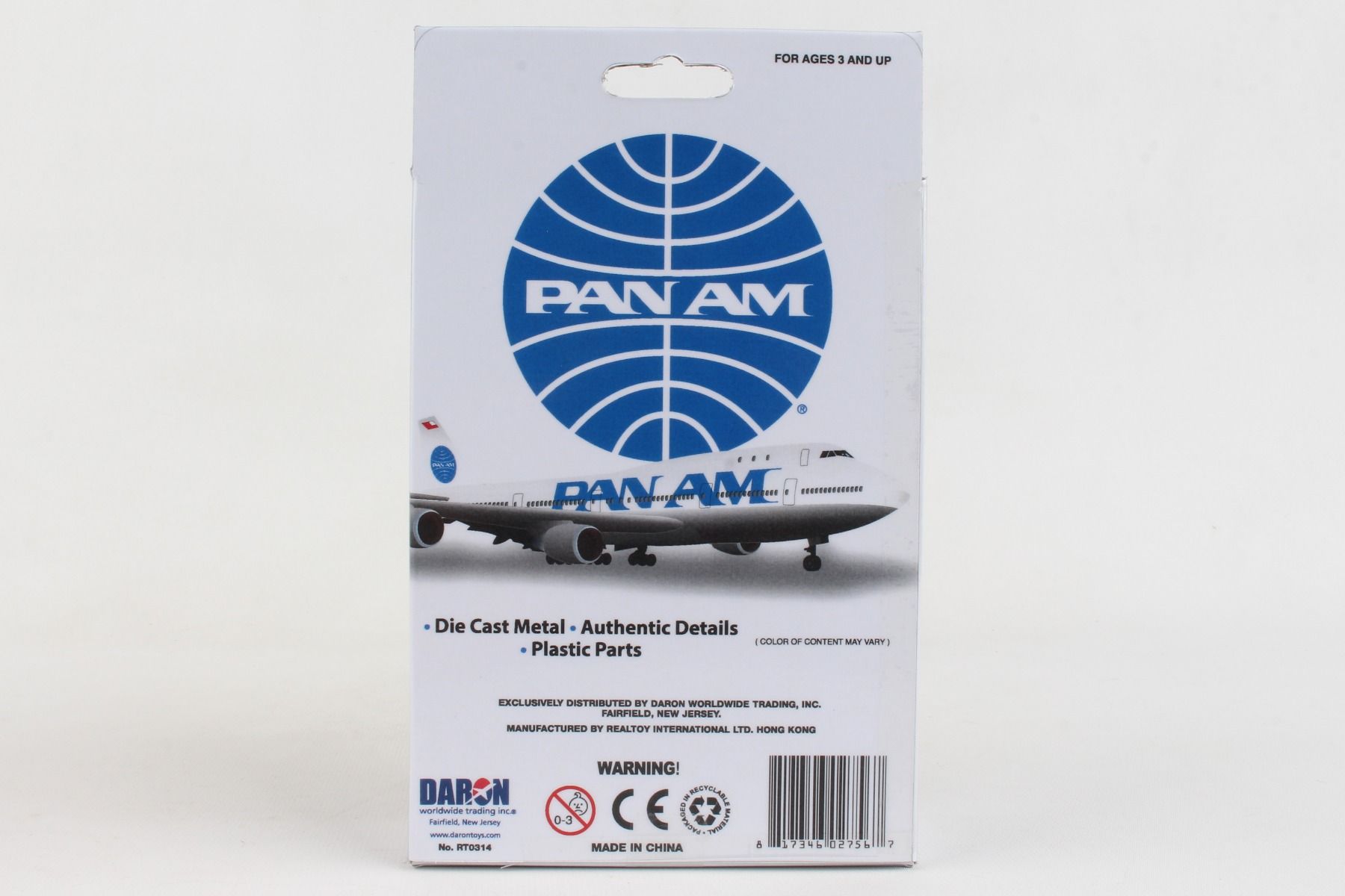 Boeing 747 Pan Am Airlines Diecast Aircraft Toy