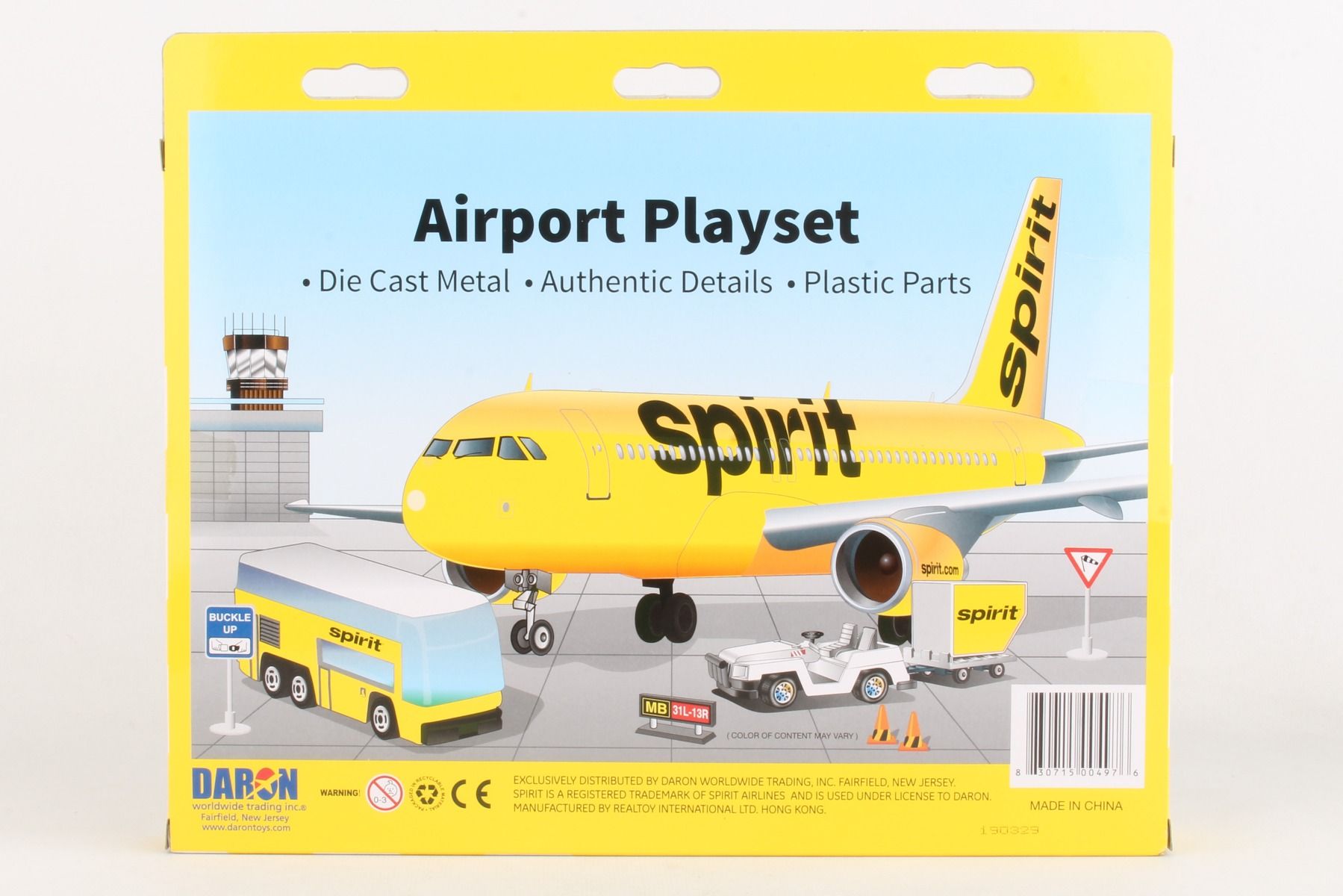 Spirit Airlines Airport Playset Back of Box