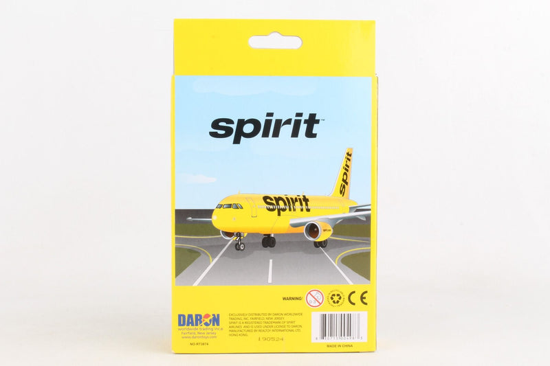 Spirit Airlines Diecast Aircraft Toy Back Of Box