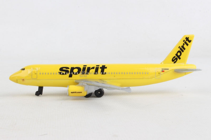 Spirit Airlines Diecast Aircraft Toy Left Side View