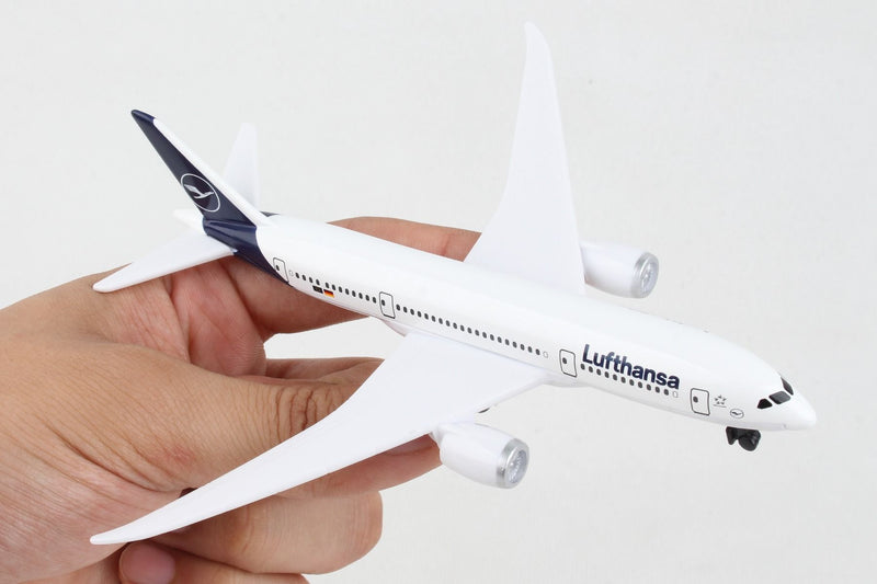 Boeing 787 Lufthansa Diecast Aircraft Toy In Hand
