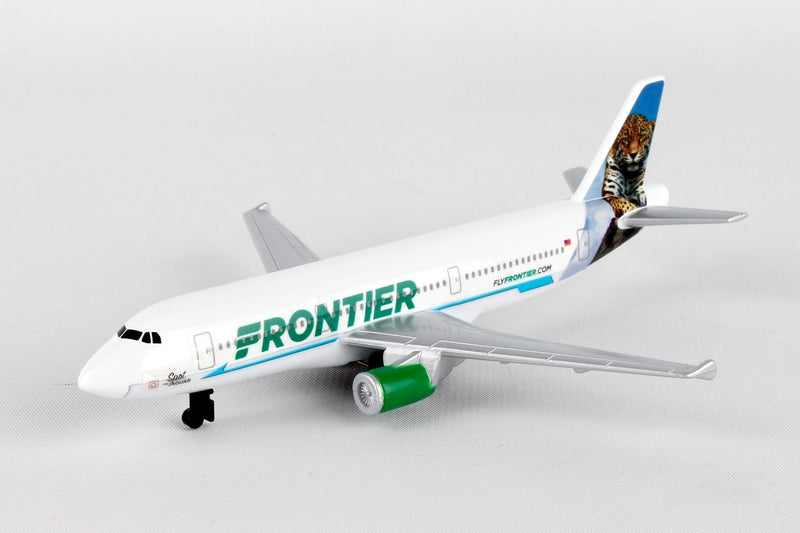 Frontier Airlines Diecast Aircraft Toy Left Front View