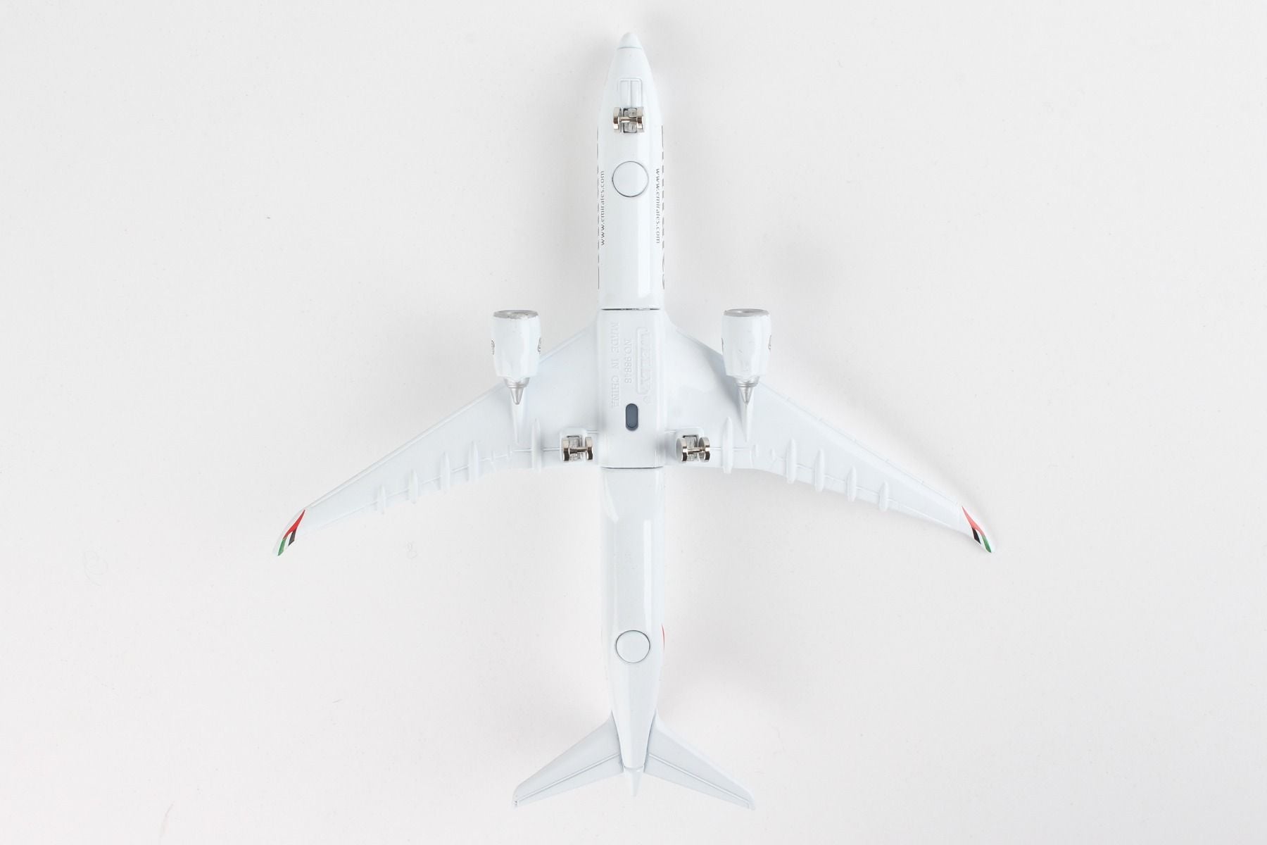 Boeing 777-9 Emirates Diecast Aircraft Toy Bottom View