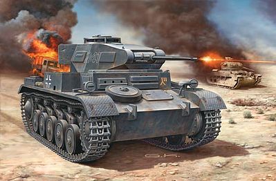 PzKpfw II Ausf. F 1/76 Scale Model Kit Box Art