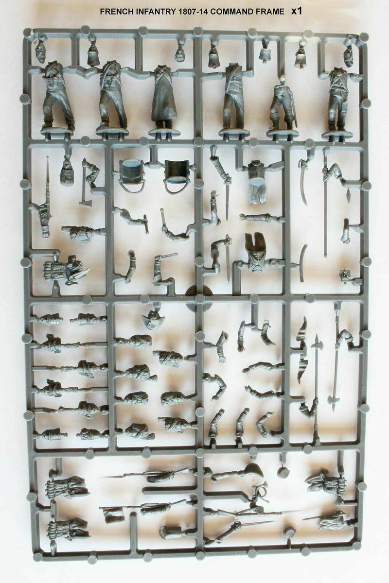 Napoleonic French Infantry Battalion 1807 – 1814, 28 mm Scale Model Plastic Figures Command Sprue