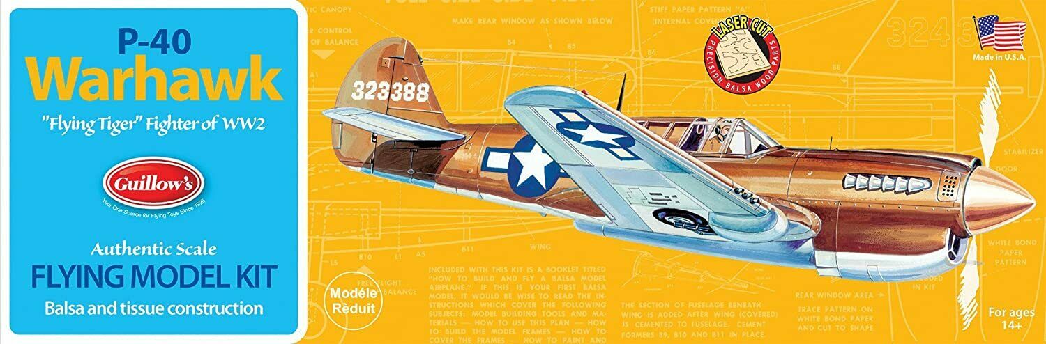 Curtiss P-40 Warhawk Balsa Wood Kit