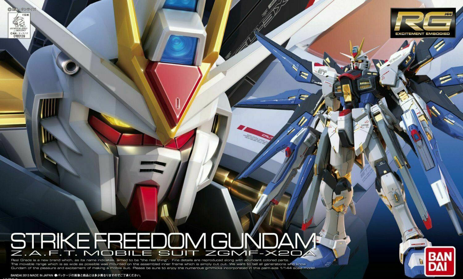 Real Grade ZGMF-X20A Strike Freedom Gundam #14 1:144 Scale Model Kit