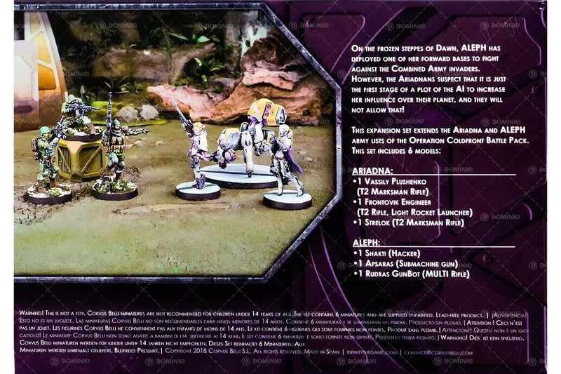 Beyond Coldfront Infinity Miniature Game Figure Set Back Of Box
