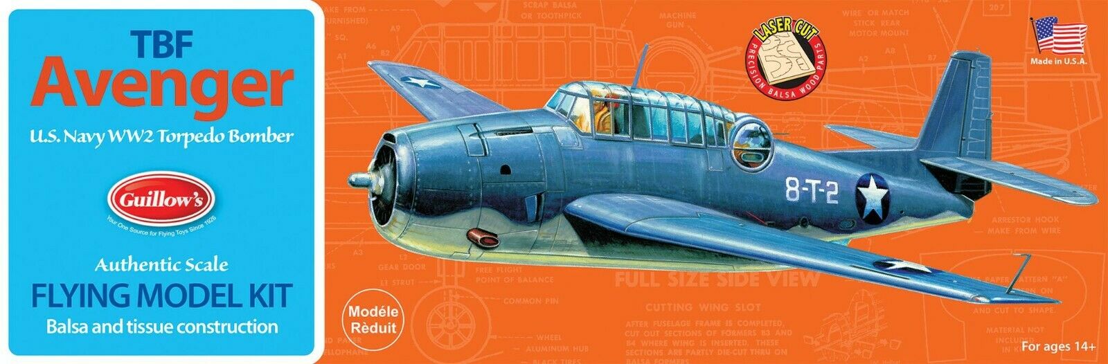 Grumman TBF Avenger Balsa Wood Kit