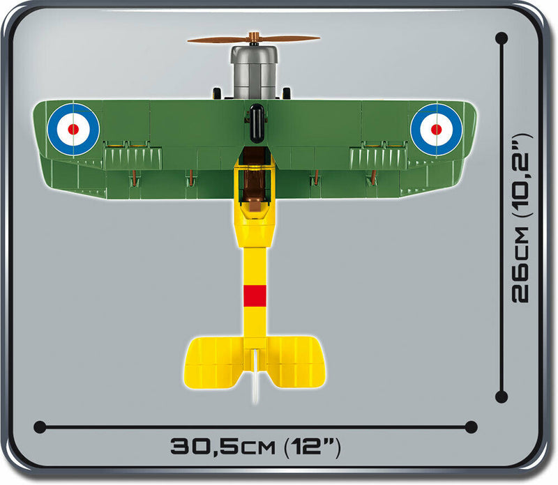 Avro 504K, 230 Piece Block Kit Top View Dimensions