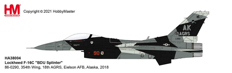 Lockheed Martin F-16C Fighting Falcon “Red 90” 18th AGRS, 2018 1:72 Scale Diecast Model Illustration