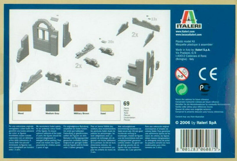 WWII Walls And Ruins Diorama Accessories Kit 1/72 Scale Back Of Box