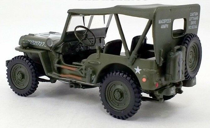 Willys MB Jeep 4 X 4 1:43 Scale Model By Cararama Left Rear View
