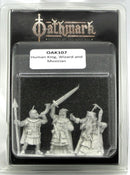 Oathmark Human King, Wizard & Musician, 28 mm Scale Metal Figures Blister Package