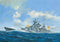 Scharnhorst Battleship WWII, 1/570 Scale Model Kit Box Art