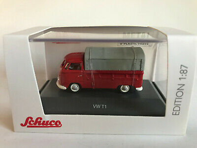 Volkswagen Type 2 T1 Pick Up (Red), 1:87 Scale Diecast Model Acrylic Case